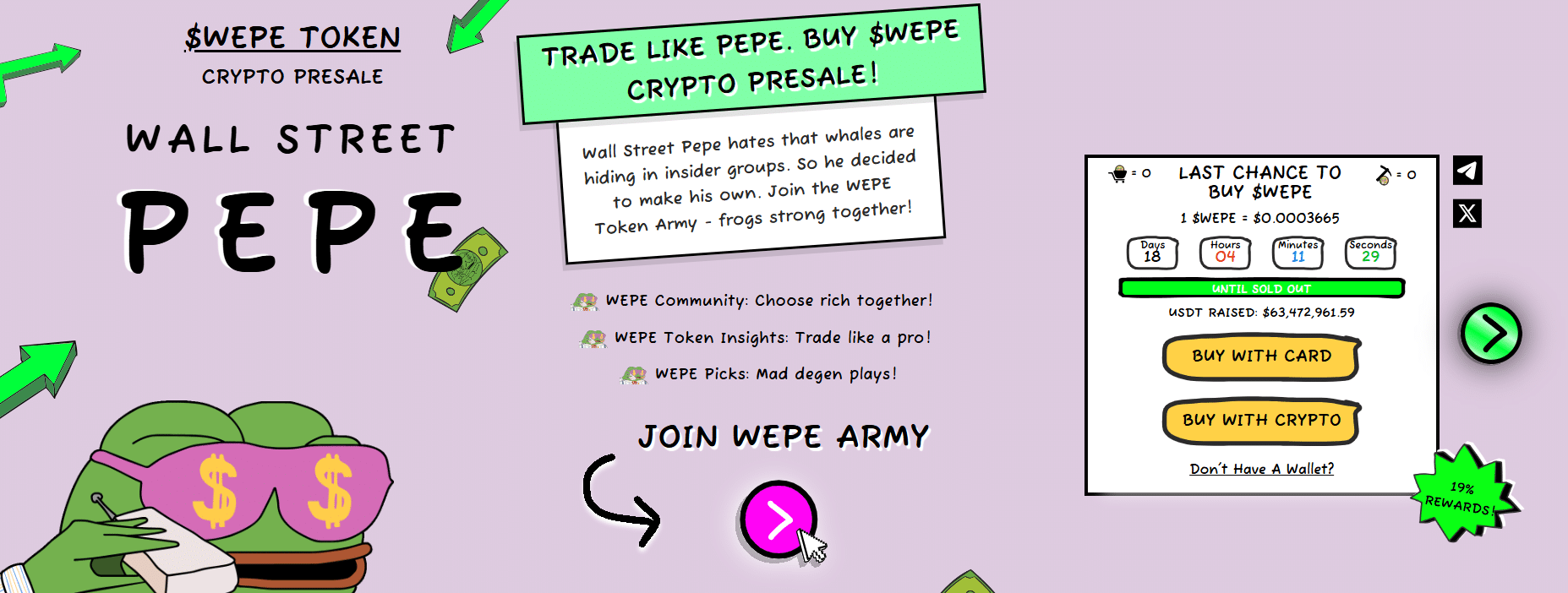 XYO crypto is soaring on rumors of a Tesla and World Liberty Financial partnership. Time to also buy Wall Street Pepe (WEPE)?
