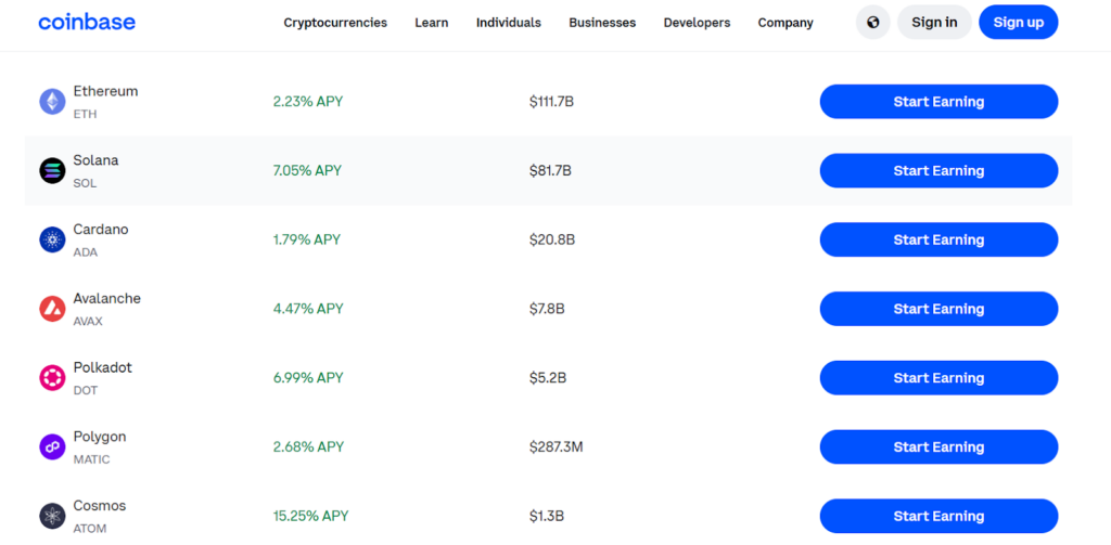 coinbase staking supported cryptos