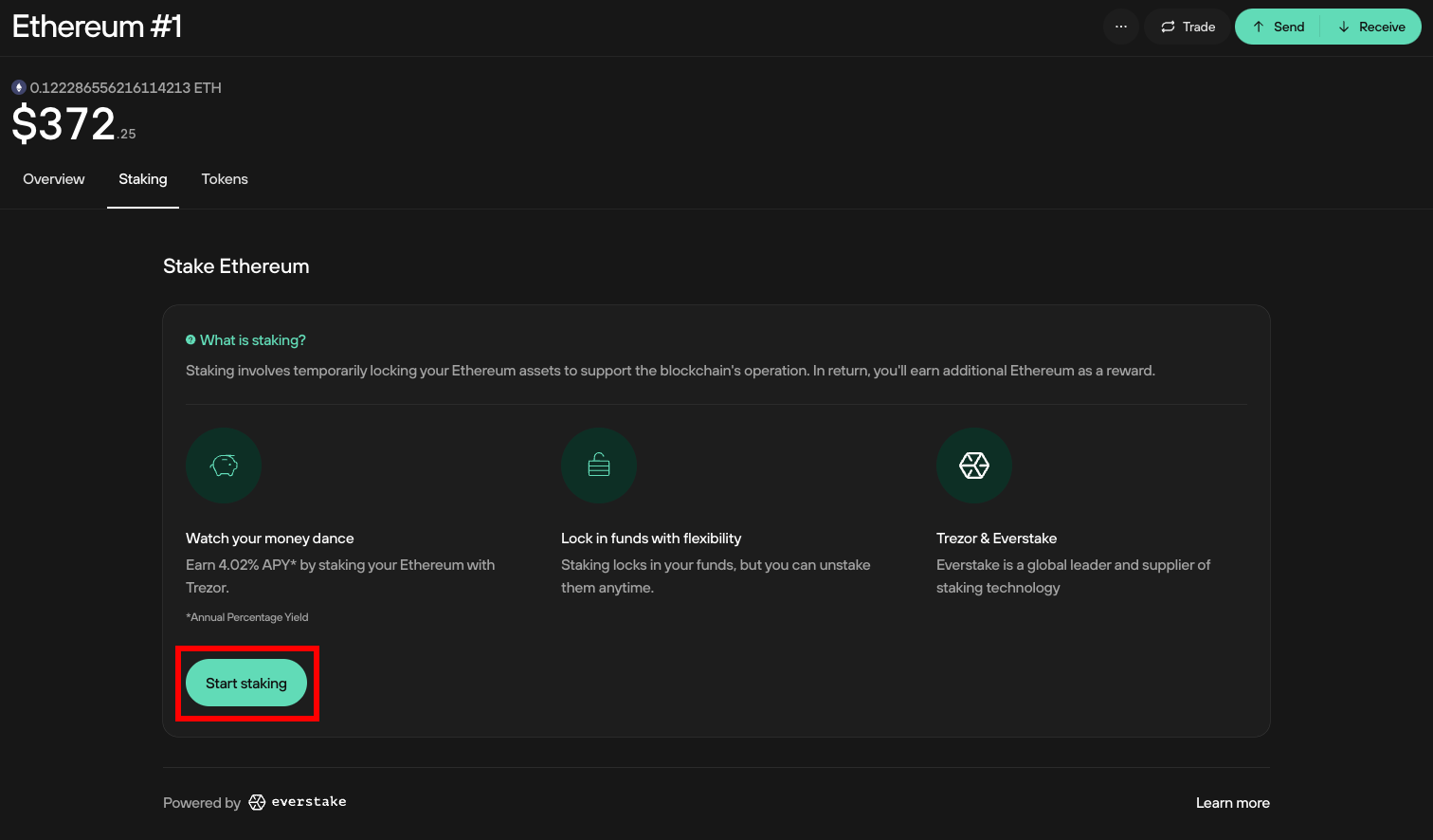 ETH Staking on Trezor