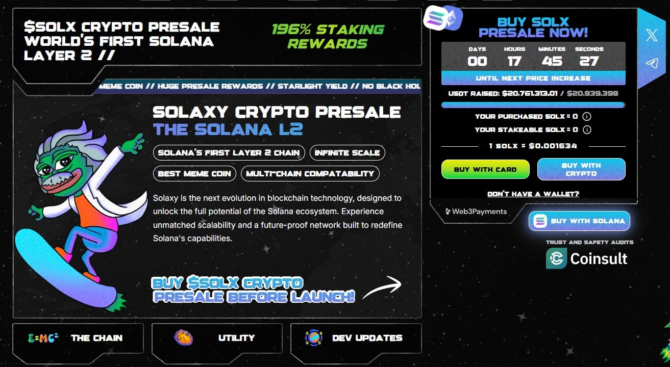 best crypto to buy? Solana First Layer-2 Solaxy