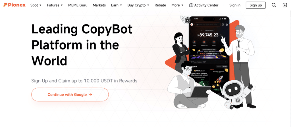 Pionex 10,000 USDT Offer Signup Page