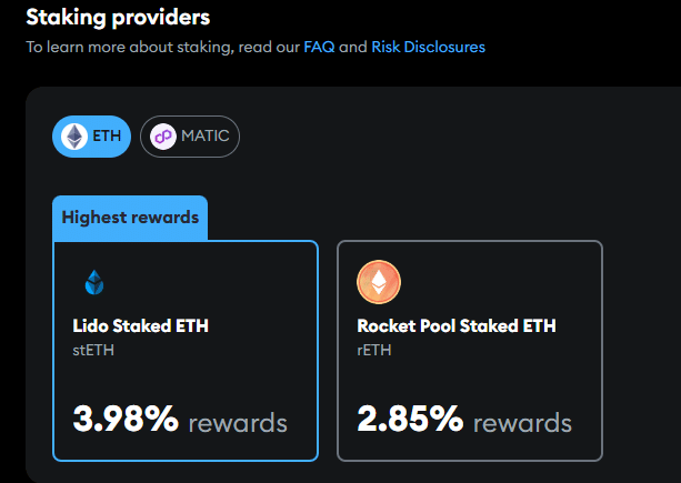 Metamask liquid staking - providers
