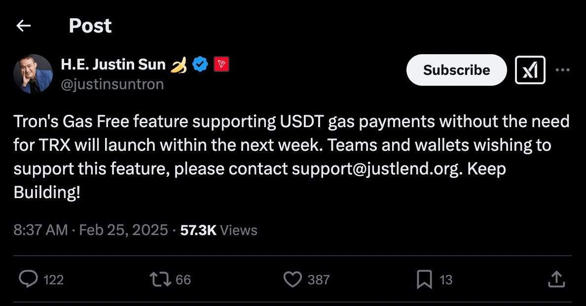 Justin Sun is attempting to bring users back to the Tron network with his gas free USDT initiative while Mind Of Pepe (MIND) continues to fly