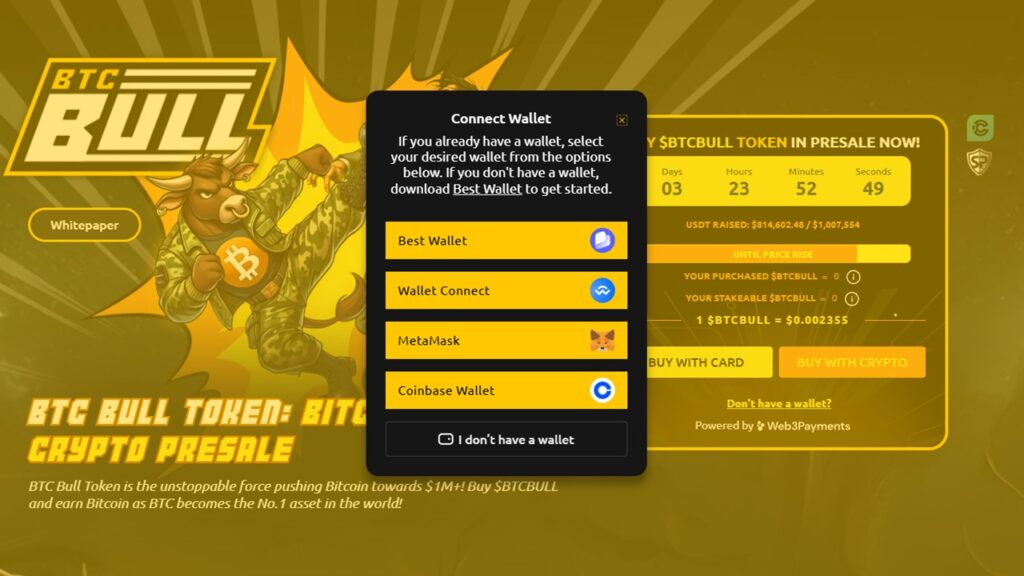 BTC Bull Token connnect wallet