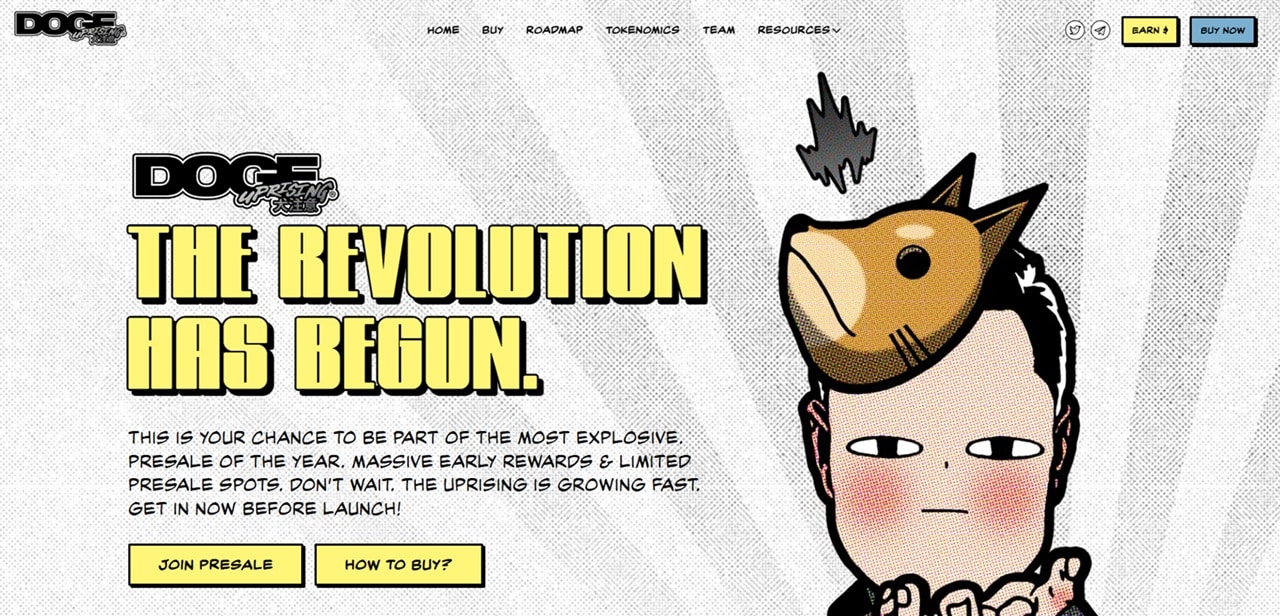 Doge Uprising homepage