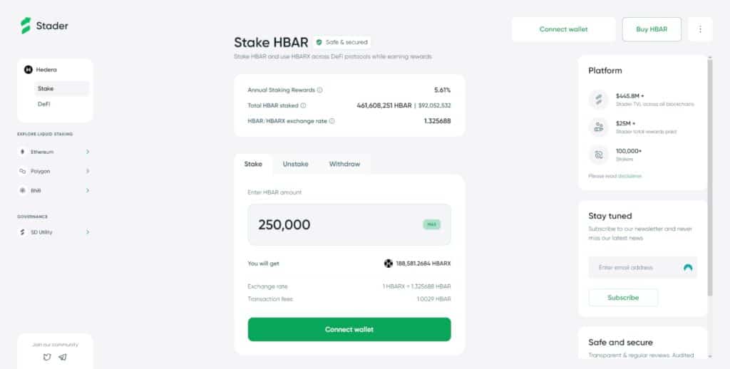 Stader Labs HBAR staking