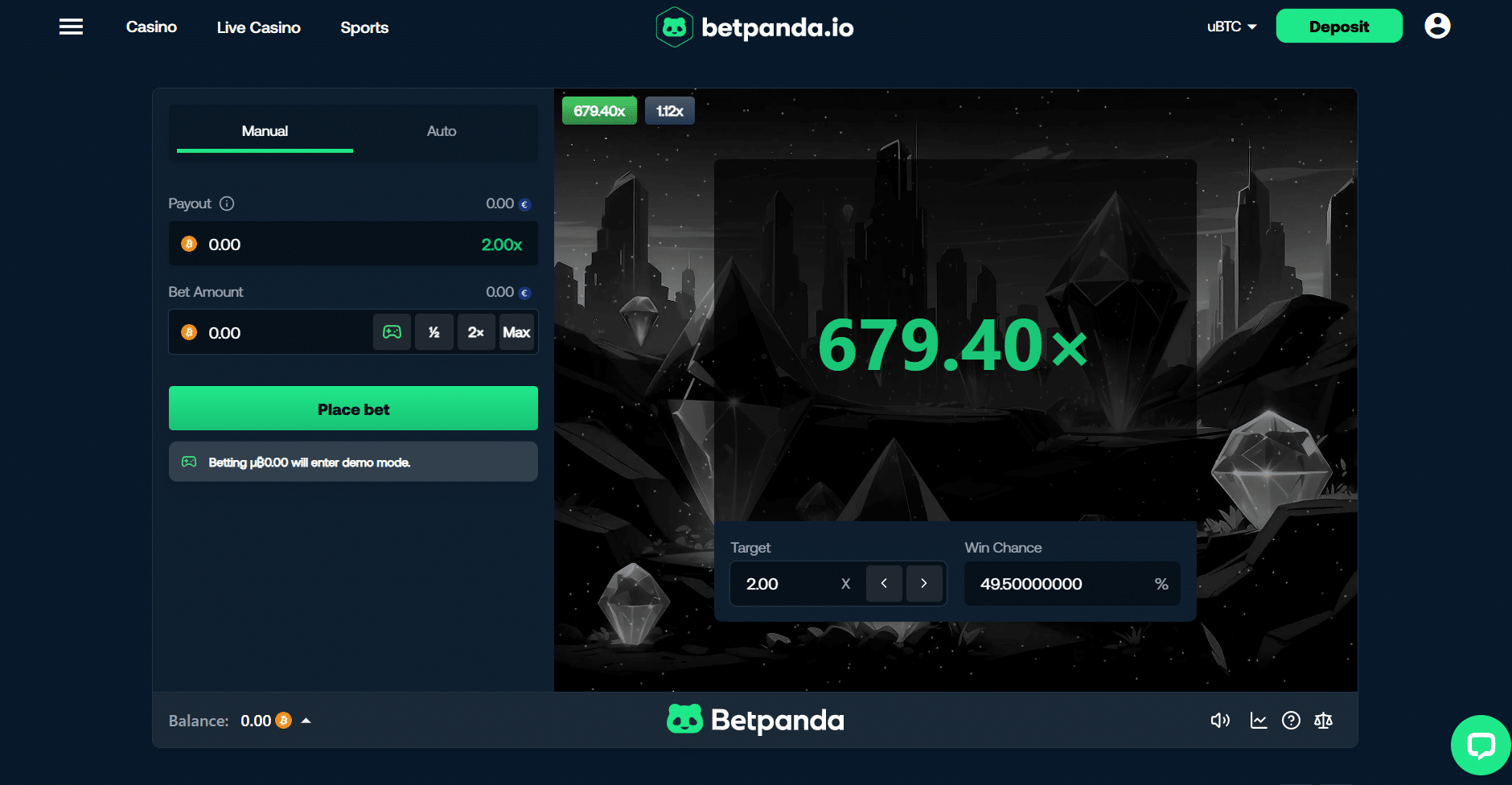 Play an original Limbo crash game at Betpanda