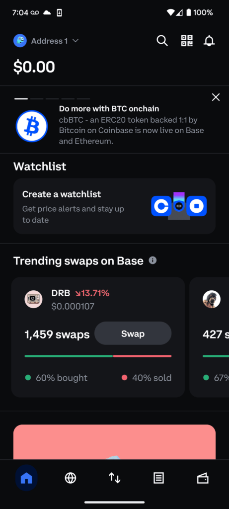 Coinbase Wallet Web3 Dashboard