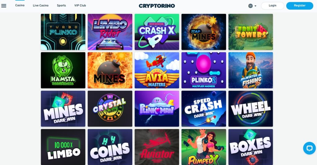 Play Aviator and other arcade crypto games at Cryptorino