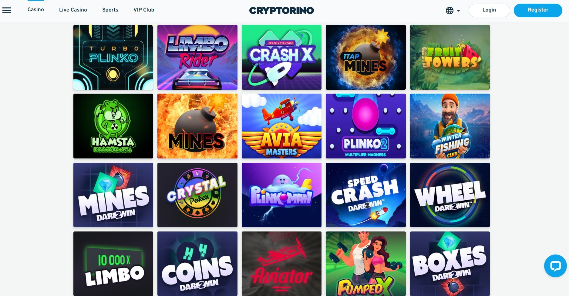 Play Aviator and other arcade crypto games at Cryptorino