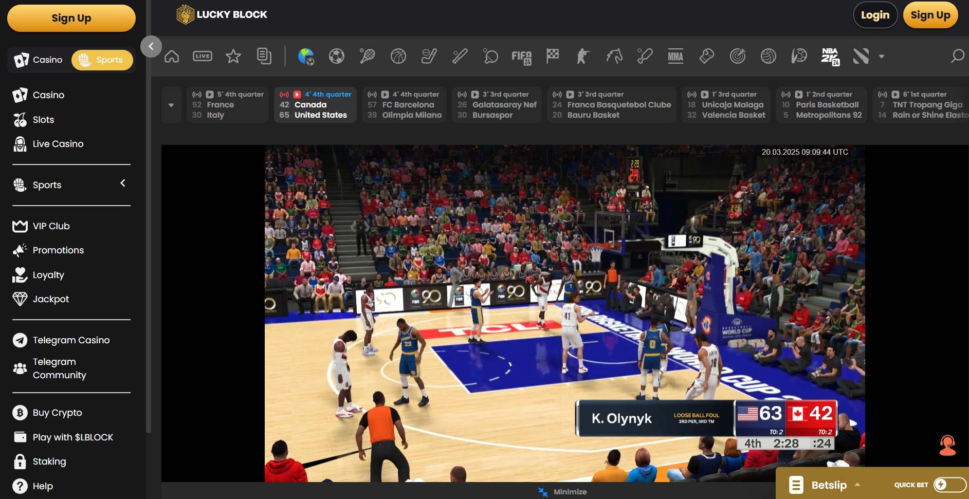 Bet on NBA 2K esports at Lucky Block