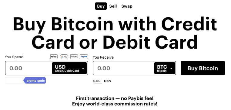 Paybis review - buy crypto feature