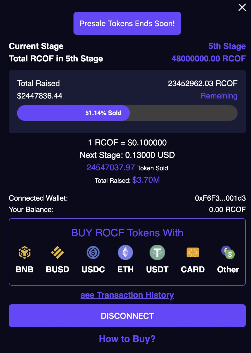$RCOF presale