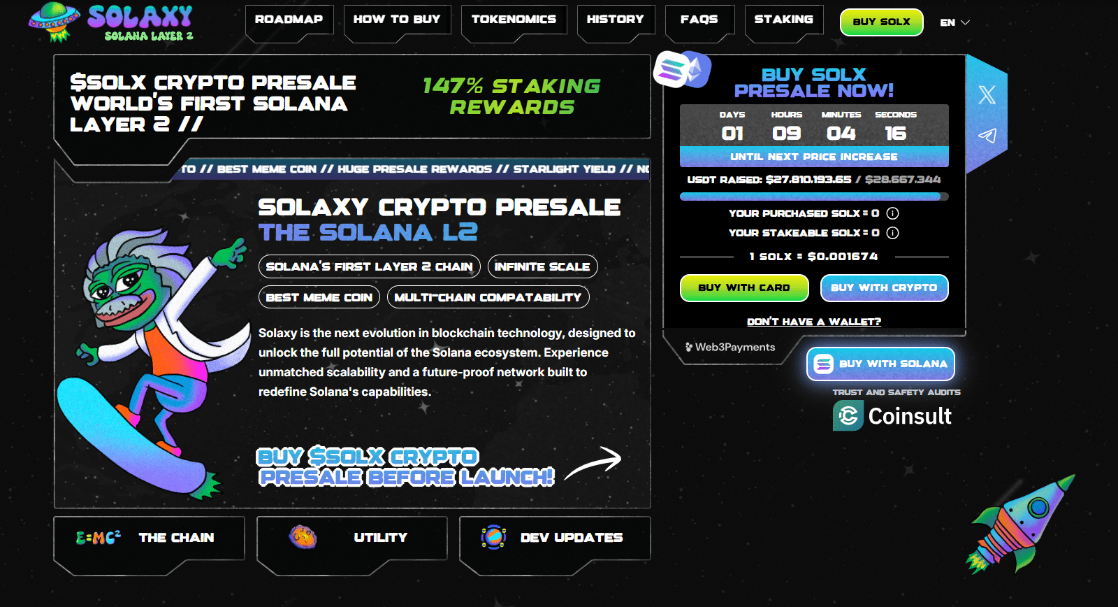 Polymarket crypto betting platform enables Solana SOL deposits. Solaxy SOLX presale raises $27 million to boost Solana scalability