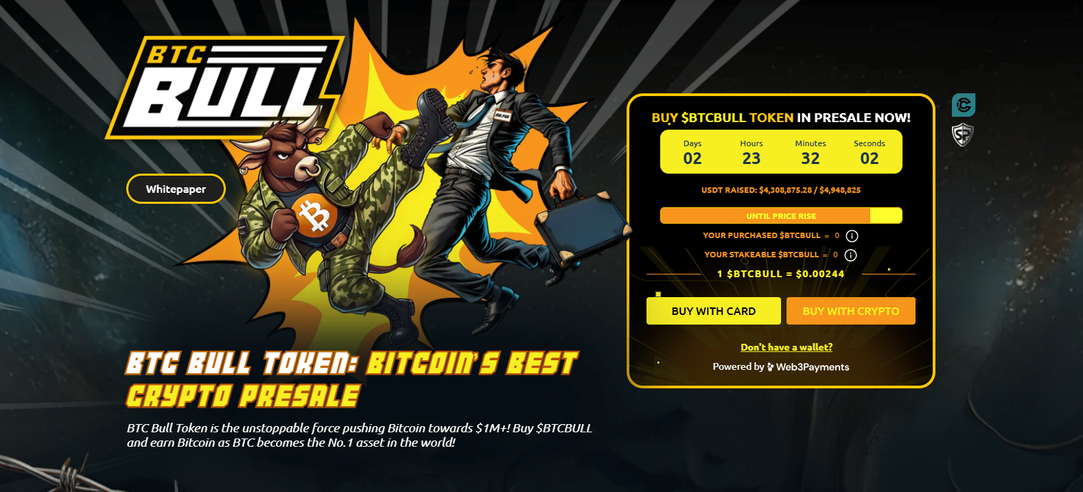 Bitcoin Price (BTC USD) Down As BTC Bull Presale Thrives