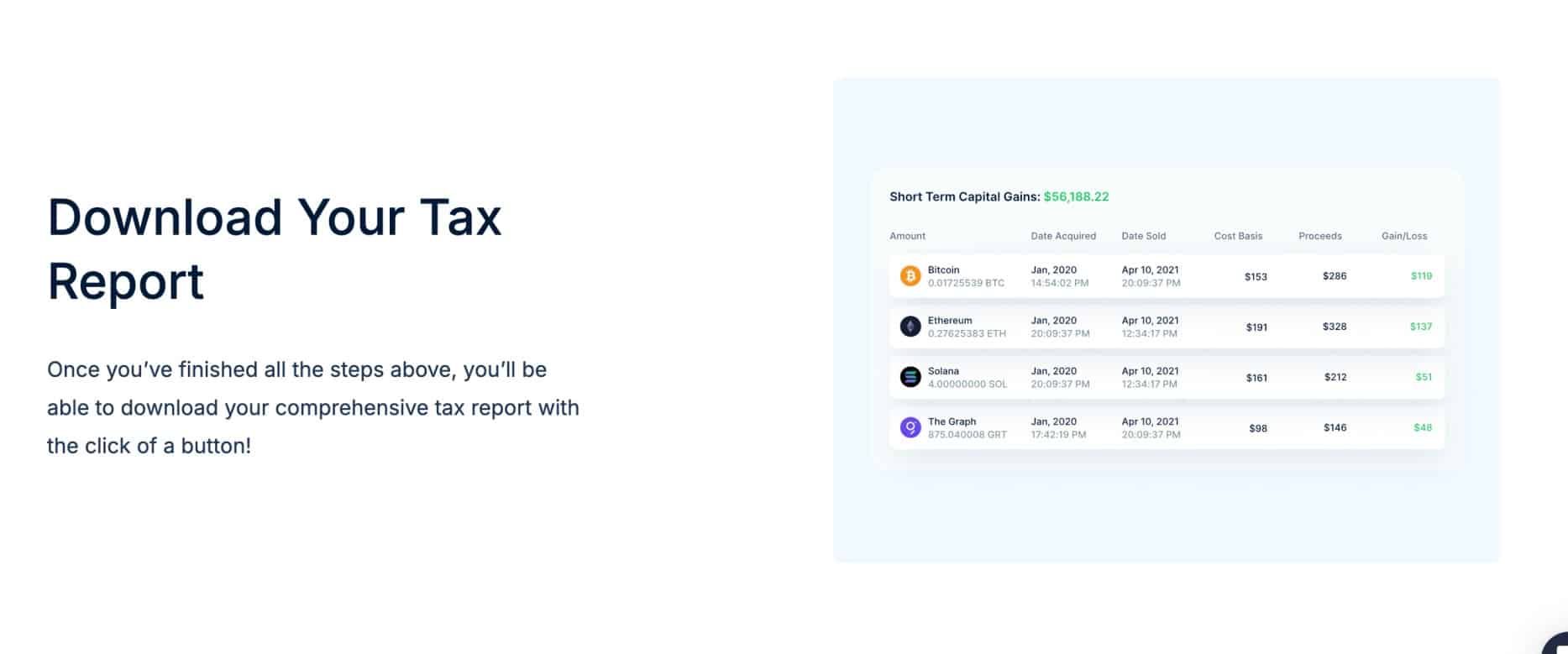 CoinLedger tax report