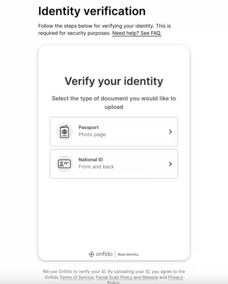 Gemini wallet KYC