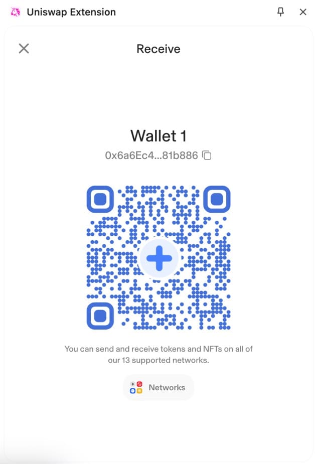 Uniswap Wallet receive crypto