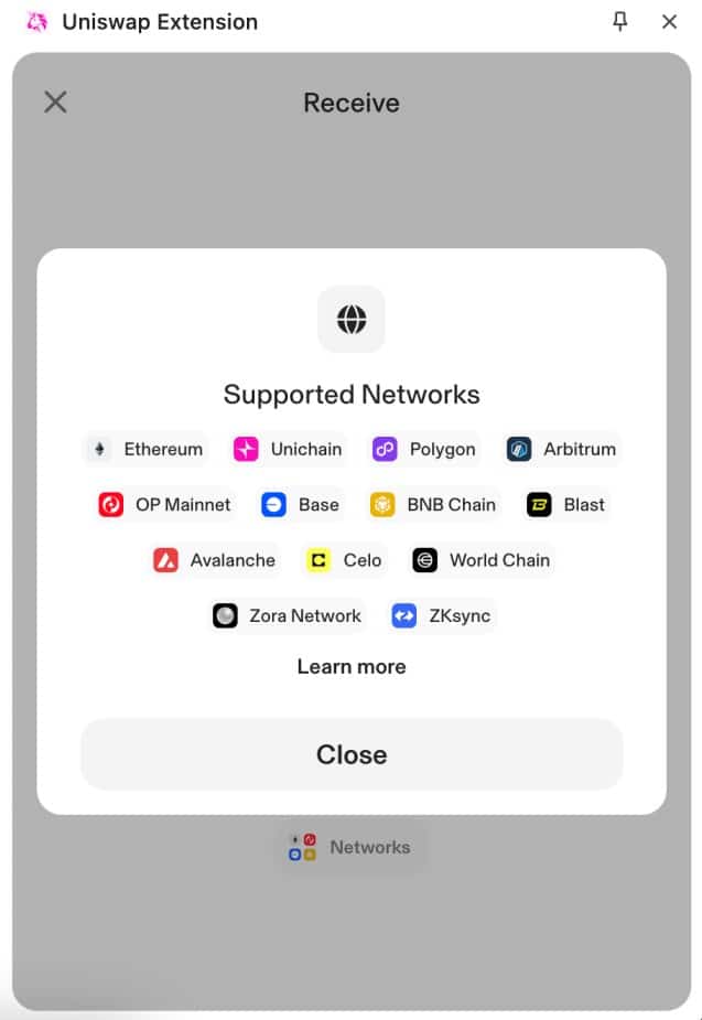 Uniswap Wallet supported networks