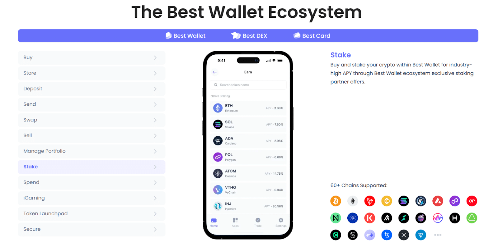 best wallet staking support