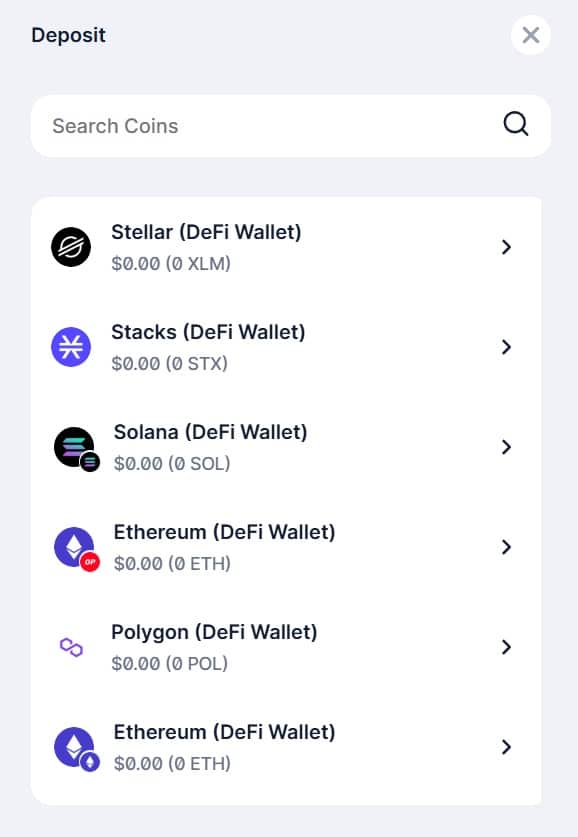 Blockchain Wallet deposits