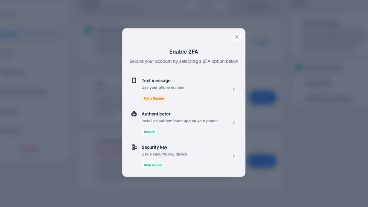 Blockchain Wallet 2FA enabled