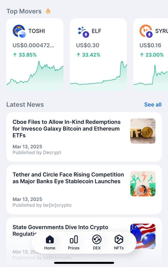 Blockchain Wallet mobile app