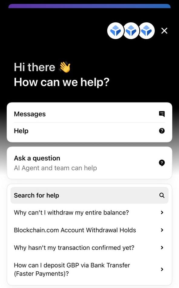 Blockchain Wallet support