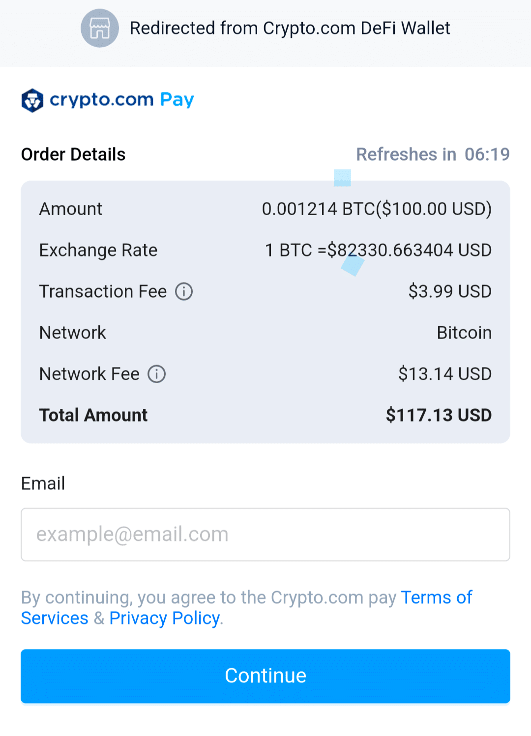 crypto.com pay fees