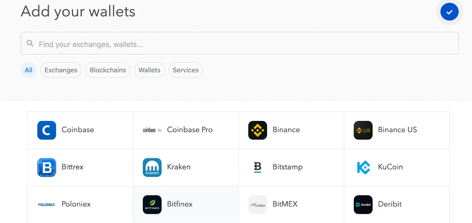 koinly - add wallet to exchanges