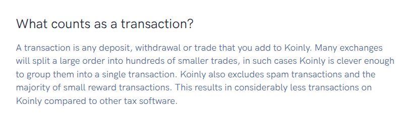 koinly transaction counts