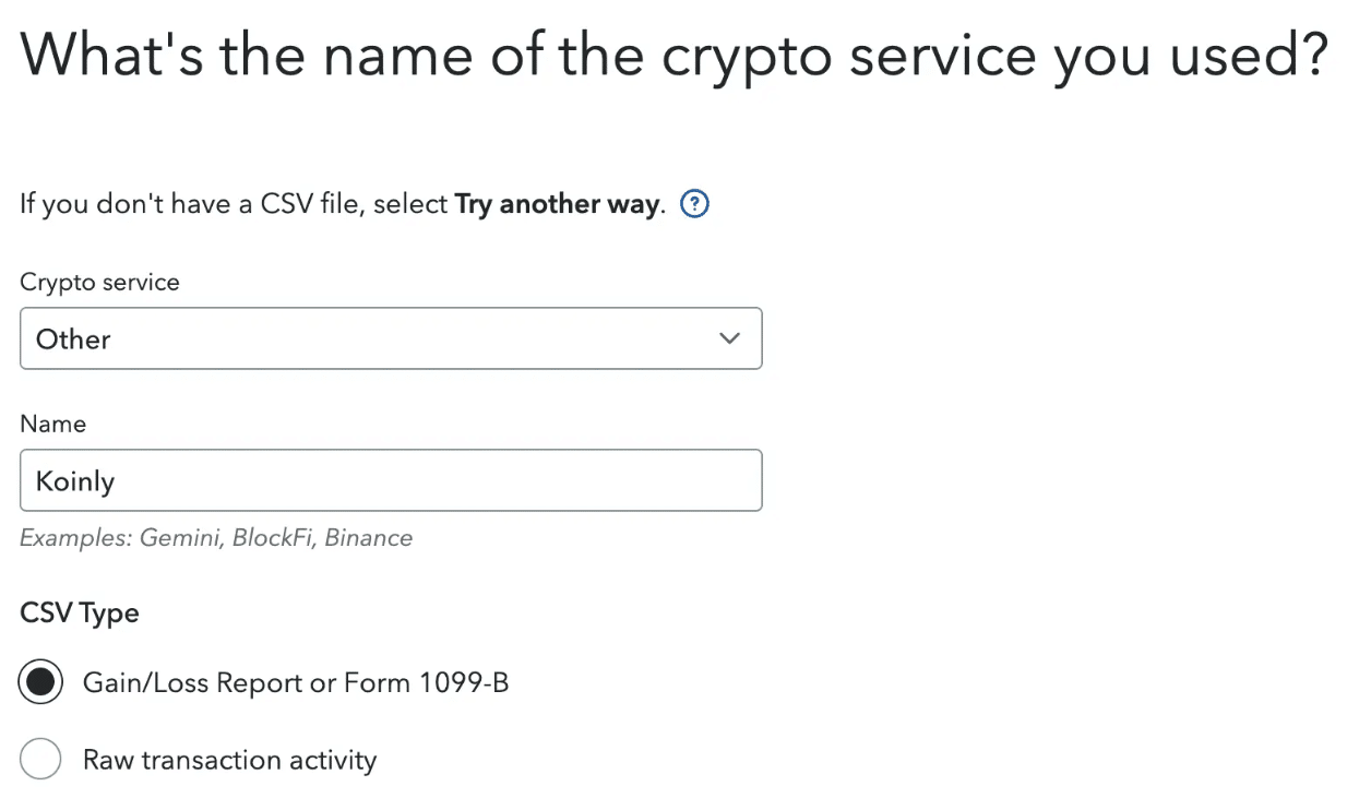 turbotax can import into koinly