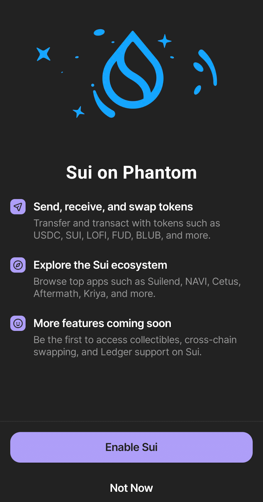 phantom wallet sui network
