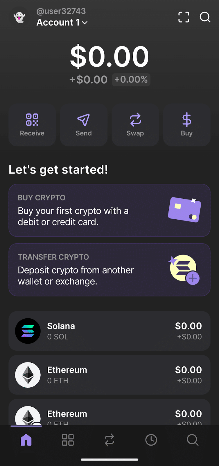 phantom wallet user interface