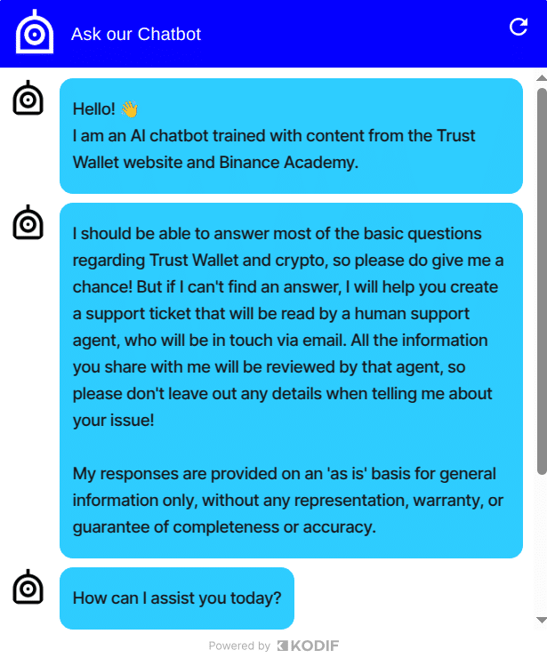 trust wallet chatbot