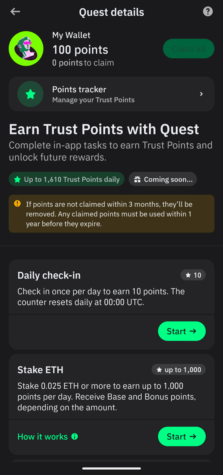 trust wallet quests