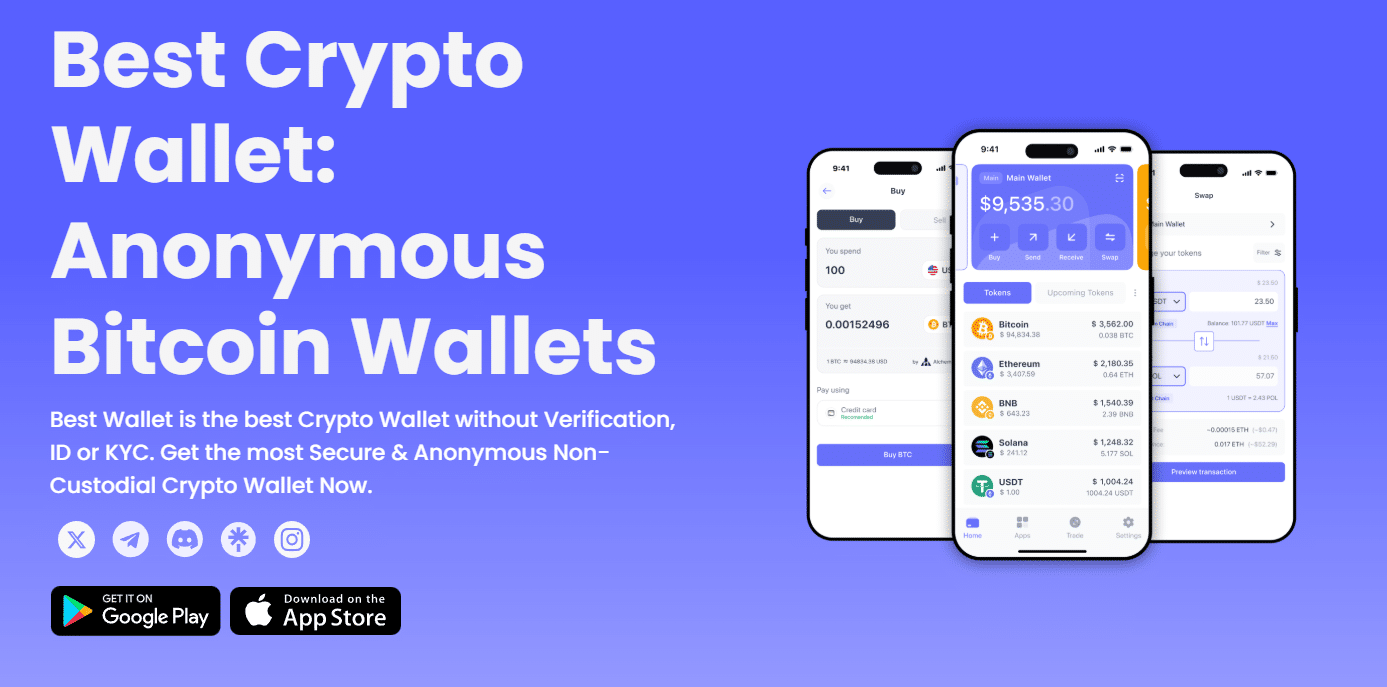 Best Wallet is a secure and anonymous non-custodial crypto wallet. 