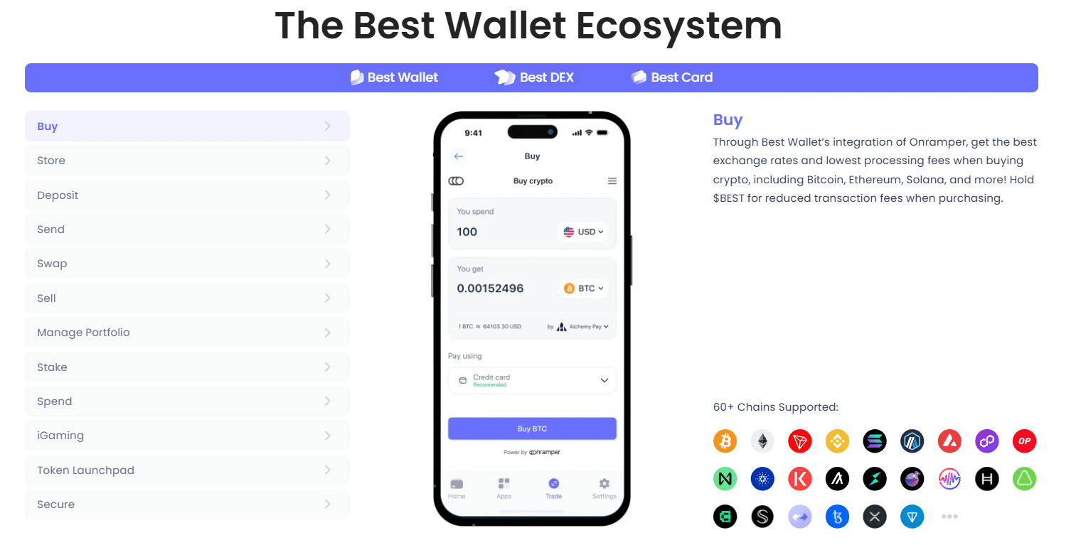  You can buy various cryptos on Best Wallet seamlessly. 
