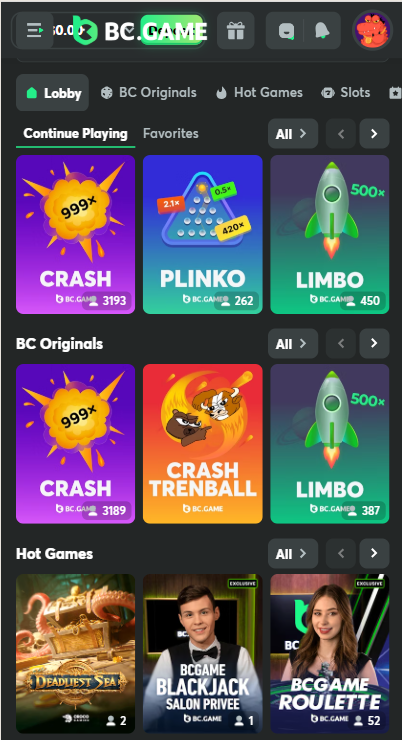 Play crypto casinos in Denmark on mobile, including BC.Game