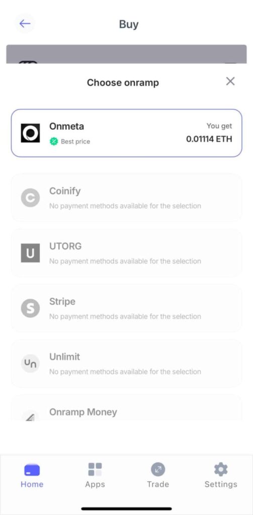 Best Wallet - Choose Onramp