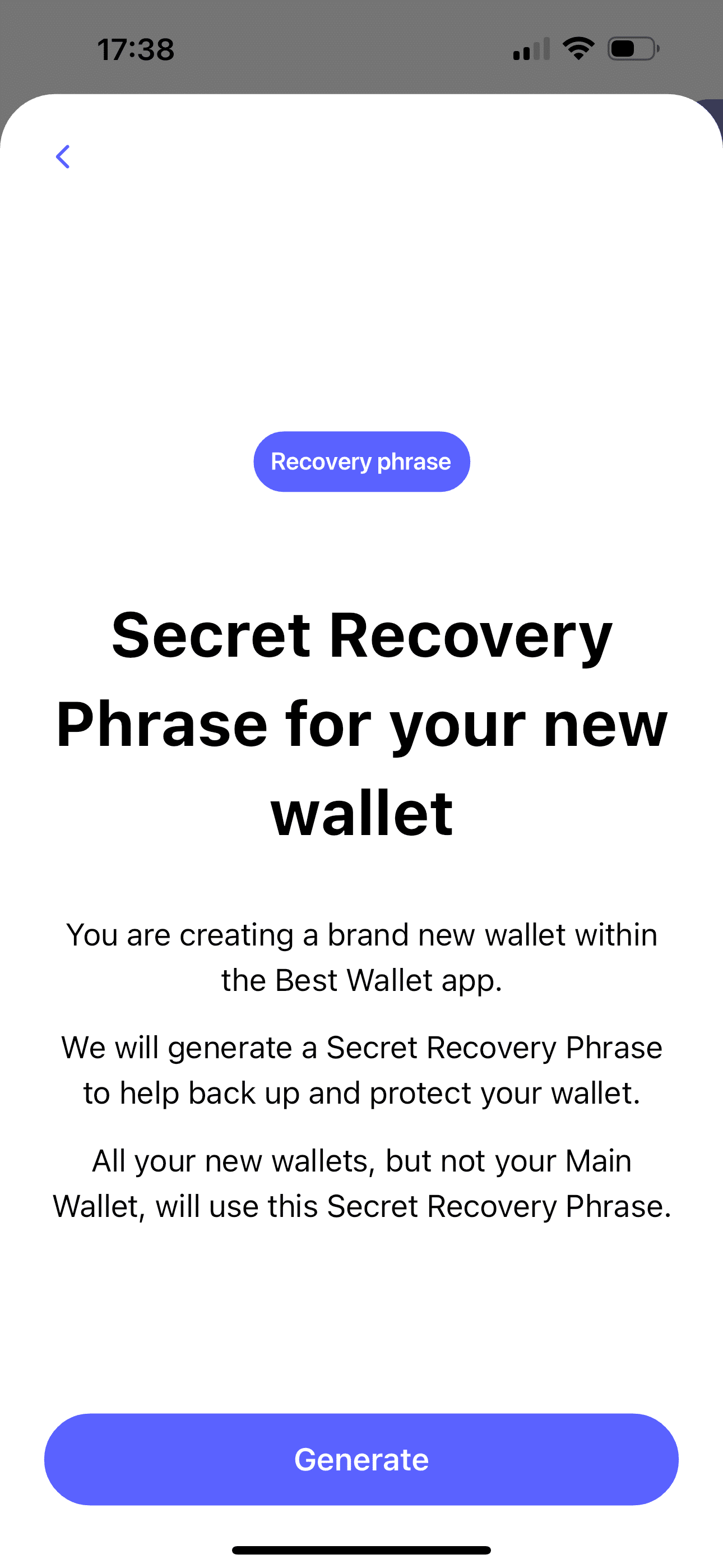 Best Wallet - Recovery Phrase