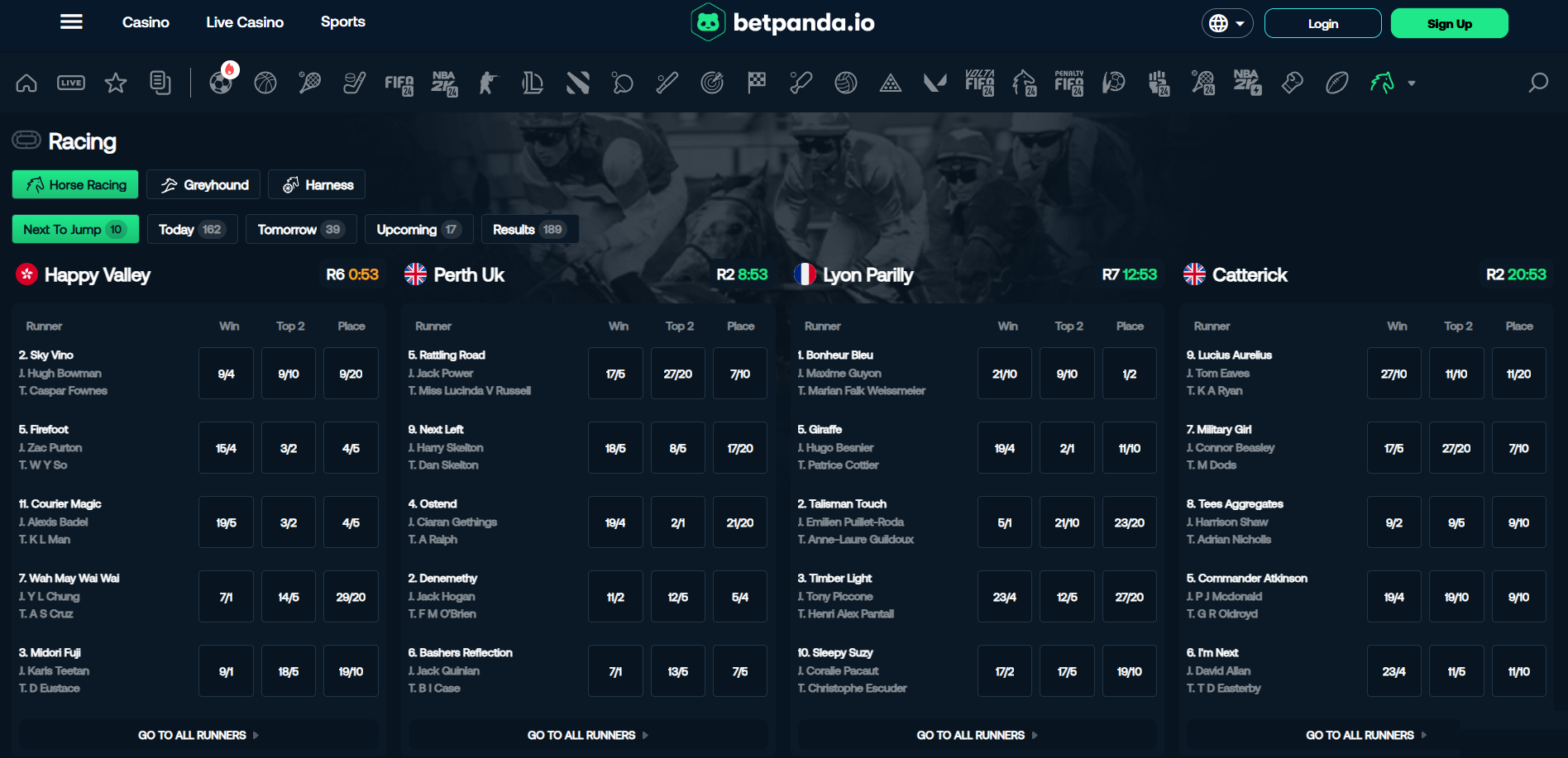 Bet on horse racing at Betpanda