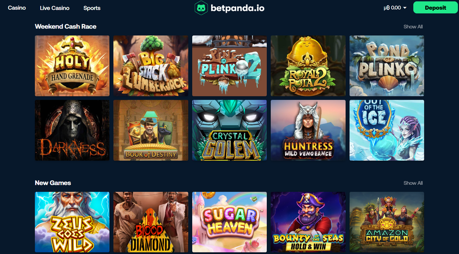Betpanda sorts games into categories to help players find their favorites faster