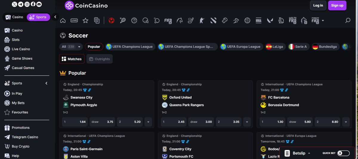 CoinCasino sportsbook