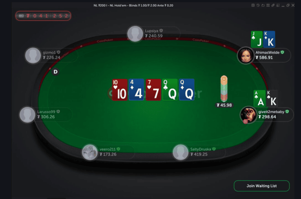 CoinPoker Sit and Go Poker Table