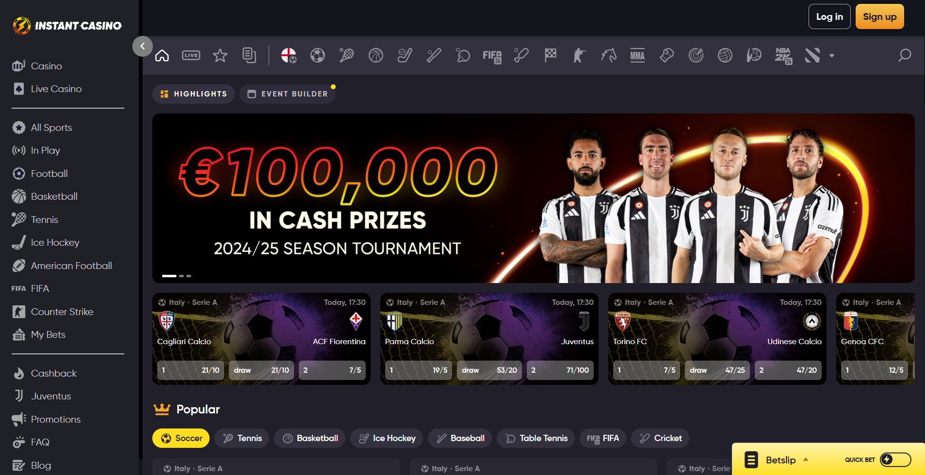 Instant Casino sportsbook