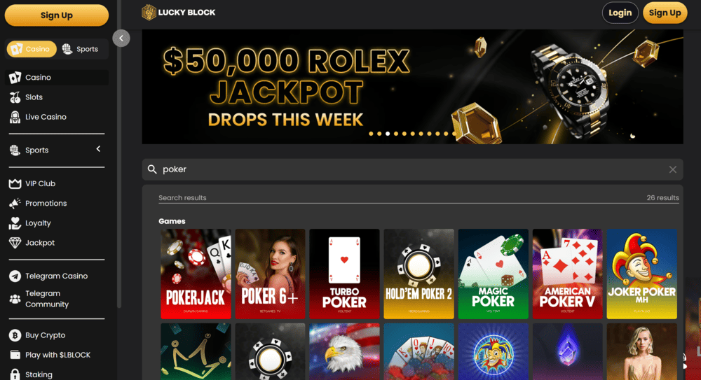 Lucky Block Poker