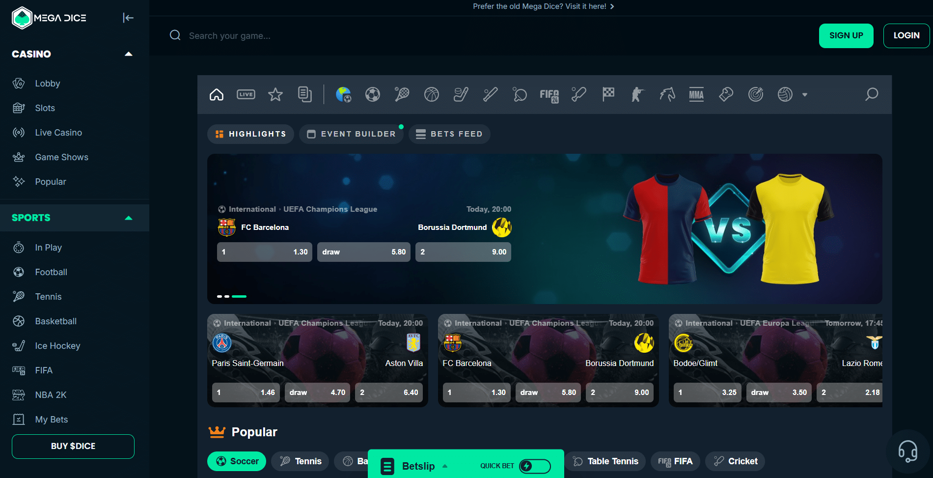 Mega Dice Sportsbook