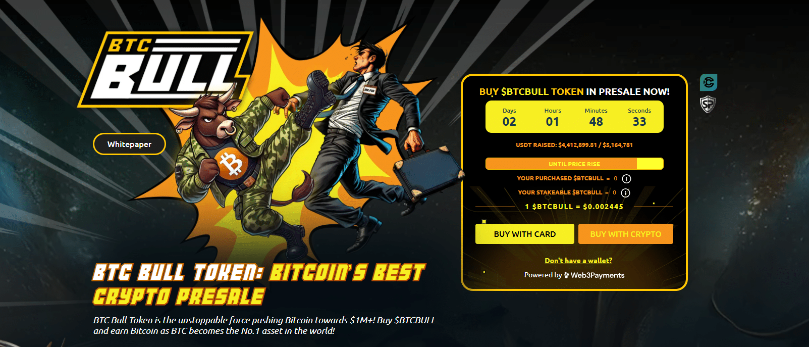 Bitcoin price and equities are dropping amid Trump tariffs. BTC Bull presale raises over $4.3M and offers 95% APY staking rewards