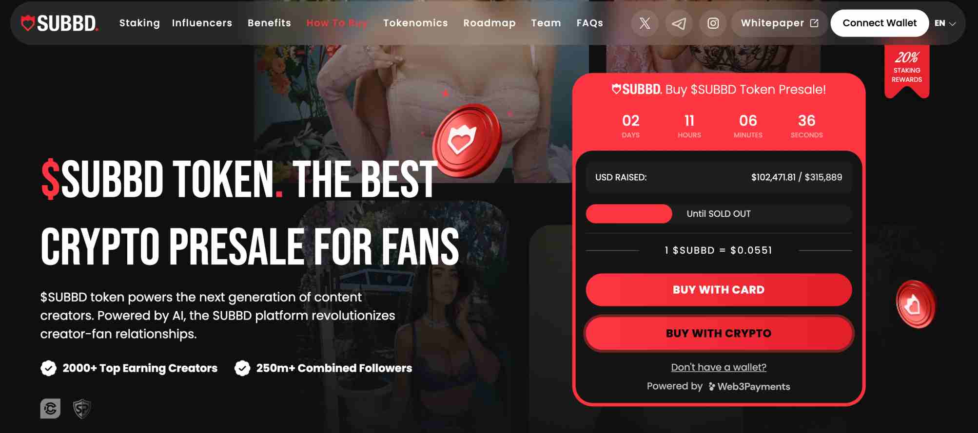 SUBBD presale page